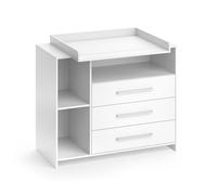 Commode à langer Oskar, 113x100cm avec tiroirs, Blanc, Vicco 29083