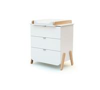 - Commode à langer PIRATE - 3 tiroirs - Plan amovible - Bois Blanc et Hêtre