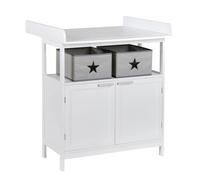 Commode à langer - ROBA - HAMBURG - 2 portes + 2 boîtes de rangement - Blanc