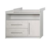 Commode à langer roba avec plan à langer « Maren 2 », 1 tiroir, 1 porte, 1 compartiment, gris clair/blanc