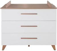 Commode à langer Roba Ole, 3 tiroirs, Chêne foncé et blanc, 110x75.5x98 cm