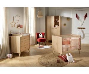 Commode à langer, SAUTHON Arty, 3 tiroirs, Chêne Suave, Pack avec Dispositif à langer, Jusqu'à 15 kg