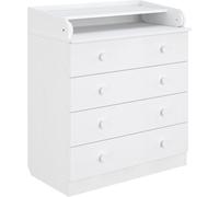 Commode à langer Shefa Kids 800 Blanc - Table à langer avec 4 tiroirs | Design scandinave premium pour nursery moderne