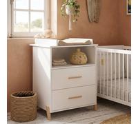 Commode À Langer Sur Pieds En Bois - Joy Blanc/marron TU