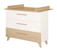 Commode à Langer 'Theo' avec Tiroirs - ROBA - Convertible - Blanc / Chêne