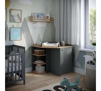 Commode à langer Vicco Kristian Anthracite/Artisan 85x77.3cm avec 3 compartiments fermés, Model 57890