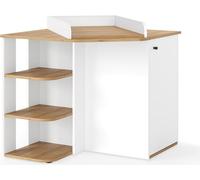 Commode à langer Kristian, 85x77.3cm avec table à langer, Blanc/Chêne de force doré, Vicco 57889