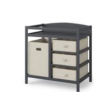 Vicco Commode à Langer Nunjo, Anthracite, 85x87cm | avec tiroirs en tissu, avec plan à langer amovible pour une utilisation flexible