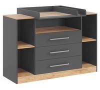 Commode à langer Vicco Olina Anthracite/Chêne doré 138.3x93cm, Model 62876