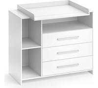 Commode à langer Vicco Oskar Blanc 113x100cm avec 3 grands tiroirs, Model 42084