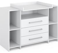 Commode à langer Vicco Oskar Blanc 143x100cm XL avec tiroirs, Model 40342