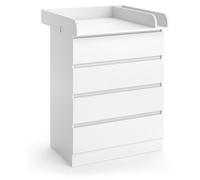 Commode à langer Vitalispa Emmi Blanc 80x111.6cm avec 4 tiroirs, Model 59806