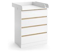 Commode à langer Vitalispa Emmi Blanc/Chêne de force doré 80x111.7cm avec 4 tiroirs, Model 59807