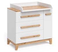 Commode à langer Vitalispa Malia Blanc 98x98cm avec 1 porte & 3 tiroirs, Model 60579