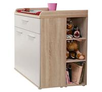 Commode à langer Winnie, table à langer 80x34x93 cm, chêne Sonoma blanc, 2 portes
