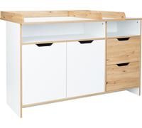 Commode à langer XXL Maxim Soft-Close et amortisseur de porte blanc craie Artisan Oak