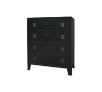 Commode à tiroirs Métal Style Industriel 78 x 40 x 93 cm Noir