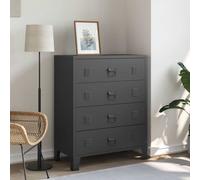 Commode à Tiroirs Métal Style Industriel Noir Buffet Rangement Salon vidaXL