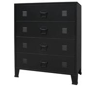 Commode à tiroirs Style Industriel - vidaXL - métal - noir - avec 4 tiroirs - robuste - 78 x 40 x 93 cm 777jag91t
