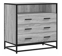 vidaXL Commode Sonoma Gris – 70x41x70 cm – Bois d'ingénierie – 3 tiroirs – Cadre métal