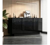 Commode à trois portes et compartiments - Buffet Noir - L/H/P : 160 x 60 x 35 cm