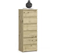 Commode AKORD CL6 Chêne Artisan 40 cm 6 tiroirs façade Chêne Artisan 40x35x109 cm