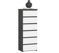 AKORD | Commode | Tiroirs | Tiroirs roulants | Fonctionnel | Idéal en Set | Robuste | Design Universel | Gris Graphite/Blanc