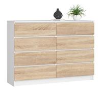 Akord Commode 8 tiroirs - Blanc