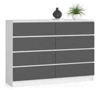 Akord Commode 8 tiroirs - Blanc