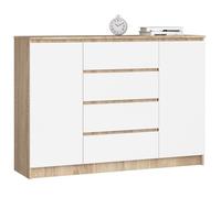 Akord Commode 2 portes 4 tiroirs - Blanc