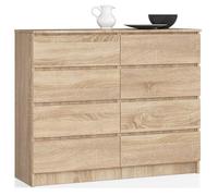 Commode AKORD K140 Chêne Sonoma 138 cm 8 tiroirs façade Chêne Sonoma 138x40x99 cm