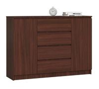 Akord Commode 2 Portes 4 Tiroirs Wengé 138X40X99