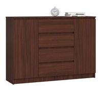 Akord Commode 2 Portes 4 Tiroirs Wengé 138X40X99