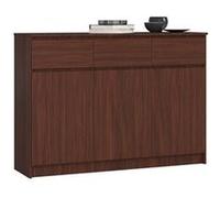 Akord Commode 3 Portes 3 Tiroirs Wengé 138X40X99
