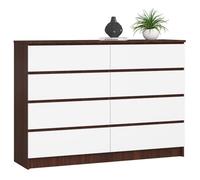 Akord Dressoir 8 Tiroirs Wengé/Blanc 138X40X99