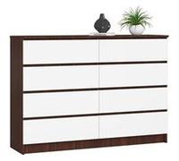 Akord Dressoir 8 Tiroirs Wengé/Blanc 138X40X99