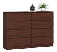 AKORD Commode K-140 avec 8 tiroirs | Commode Classique pour La Chambre, Salon | Meuble de Rangement | L60 x H57 x P35 cm | Poids 26 kg Wengé