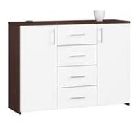 Akord Commode 4 tiroirs - wengé/blanc