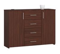 Commode AKORD K45 Wengé 110 cm 2 portes 4 tiroirs façade Wengé 4 étagères 110x35x80 cm