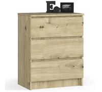 Commode AKORD K60 Chêne Artisan 60 cm 3 tiroirs façade Chêne Artisan 60x40x77 cm