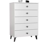 Commode AKORD MOBI Blanc 60 cm 5 tiroirs façade Blanche 60x37x89 cm