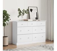 vidaXL Commode, Buffet avec Tiroir, Armoire Latérale, Meuble de Rangement Salon Chambre à Coucher Intérieur, Scandinave, Blanc Bois Massif de Pin