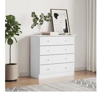 vidaXL Commode, Buffet avec Tiroir, Armoire Latérale, Meuble de Rangement Salon Chambre à Coucher Intérieur, Scandinave, Blanc Bois Massif de Pin