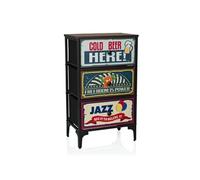 Commode AMERIKO S 45 x 30 x 77 cm 3 tiroirs multicolore hjh LIVING Motif G