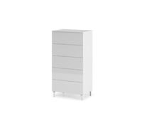 Commode AMIR 5 tiroirs L61 x H117cm - Blanc