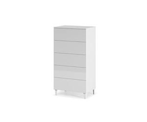 Commode AMIR 5 tiroirs L61 x H117cm - Blanc