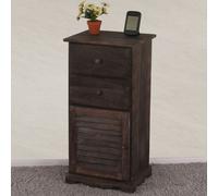 Commode / armoire, 2 tiroirs, 1 porte, 40x32x80cm, shabby, vintage marron