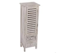 Mendler Commode 2 tiroirs Shabby Vintage 30 x 25 x 90 cm Blanc