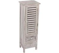 Mendler Commode/Armoire, 2 tiroirs, 30x25x90cm, Shabby, Vintage - Blanc