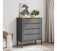 vidaXL Commode Floro – bois de pin massif, cire marron, à tiroirs